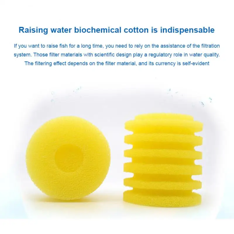 Aquarium Filter Sponge Built In Filter Element Yellow Cotton Core Fish Tank Replacement Sponge Koi Pond Filter Cotton Accessory