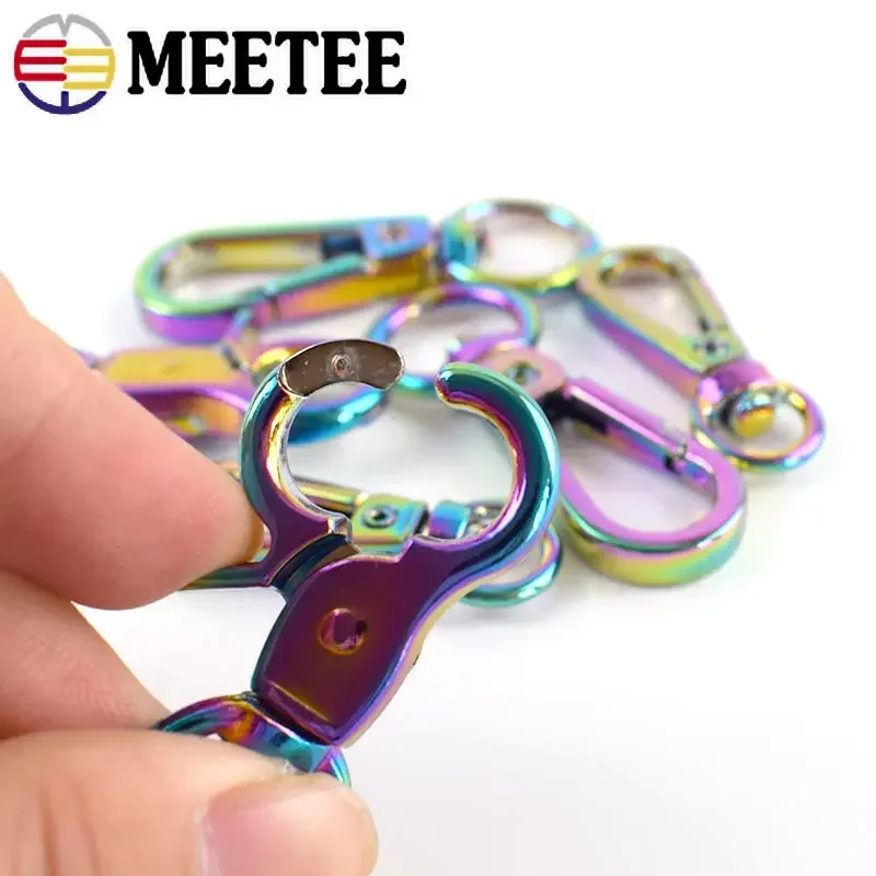 5/10Pcs Metal Rainbow Swivel Lobster Buckles Trigger Snap Clip Clasp Keychain Carabiner Hook Belt Strap Bag Hardware Accessories