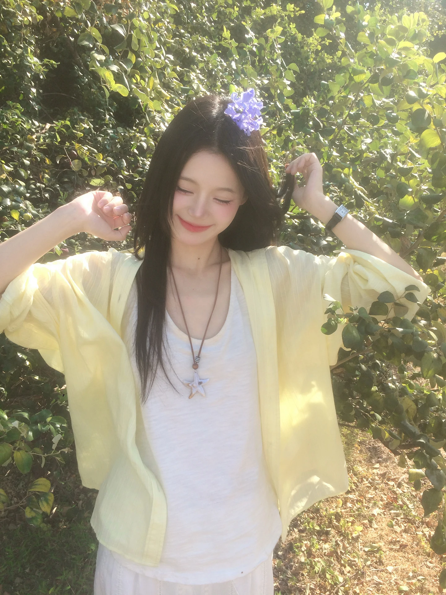 

Свободная женская рубашка в корейском стиле, весенне-летняя, однотонная, хлопковая, с защитой от солнца, тонкий топ, универсальная верхняя одежда, повседневная одежда для поездок на работу