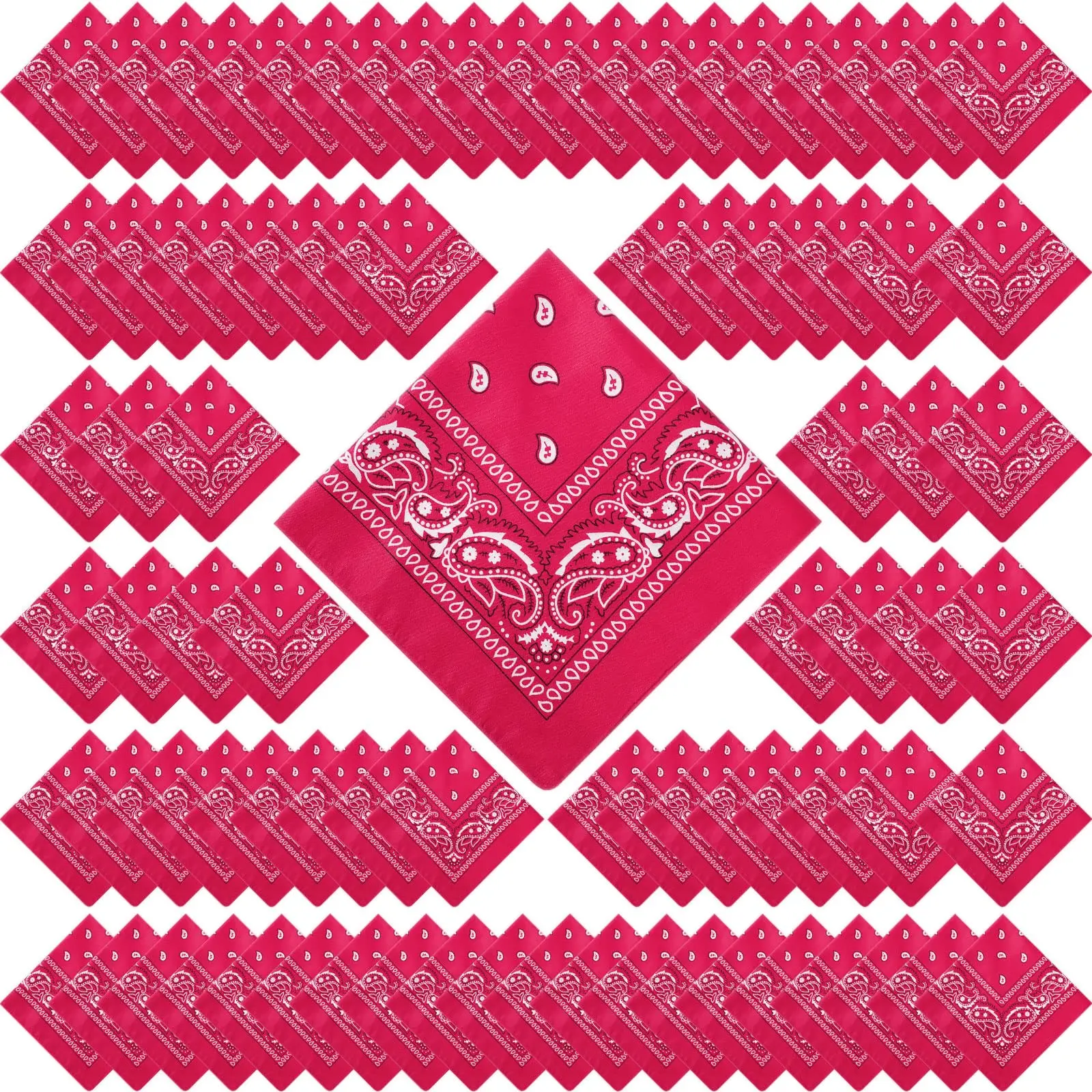 24-200PCS Paisley Bandana's Bulk Western Bandana Cowboy Zakdoek Polyester Bandana's voor Mannen Vrouwen Western Party Kostuum - afbeelding 1