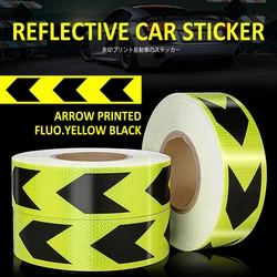 VOOFENG Reflective Car Sticker Fluo.Yellow Black Arrow Printed Microprismatic Reflective Tape for Road Safety Warning Tape