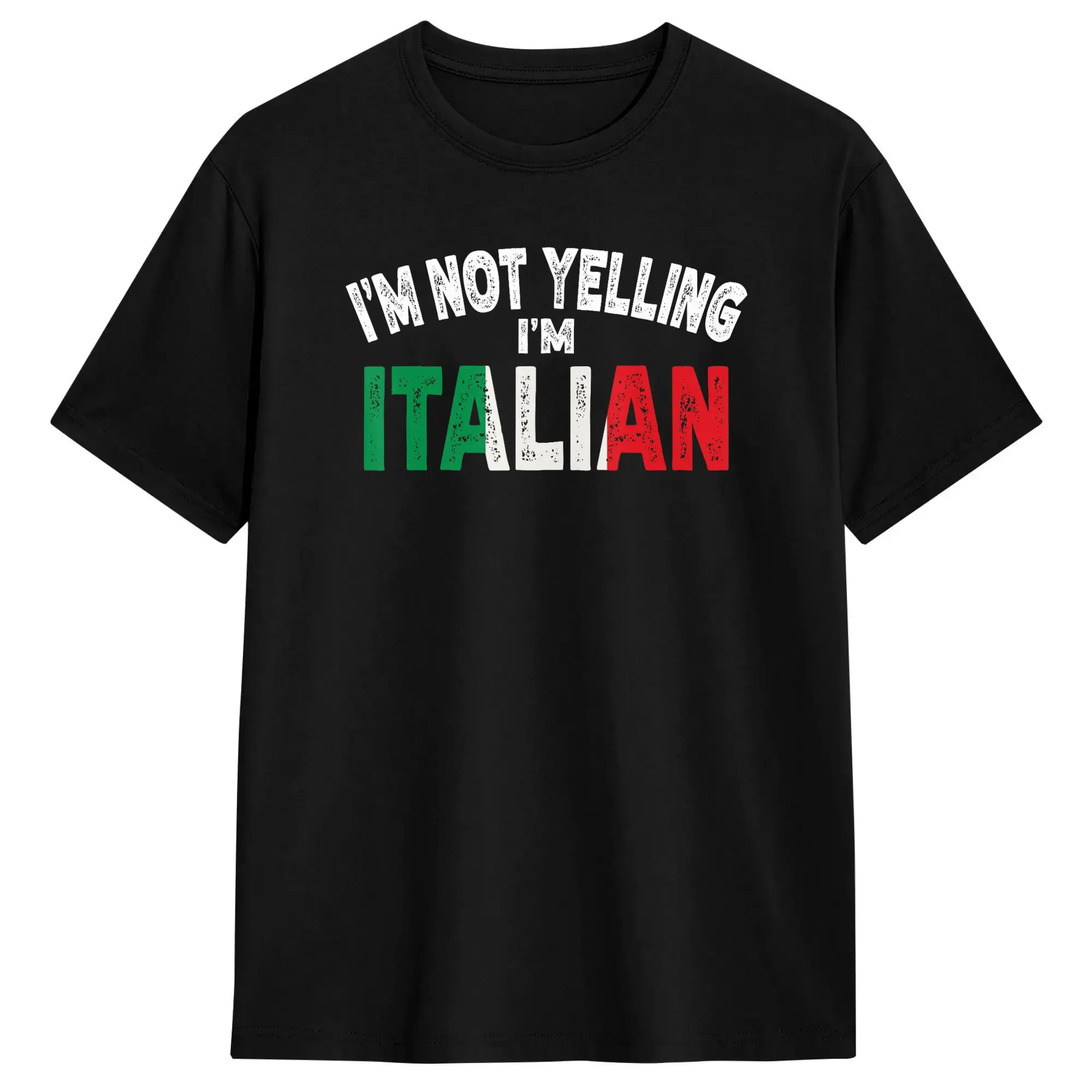 I'm Not Yelling I'm Italian Funny Italian Men T Shirt  Creative Tees Short Sleeve Round Neck T-Shirts 100% Cotton Gift Clothing