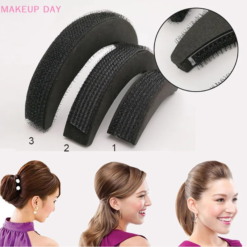 Esponja de espuma mágica para cabelo, Bun Maker, Bun Pads, Hair Pads, Bun Maker, Insert, Bump Up, Hair Styling, Acessórios diários, 3PCs