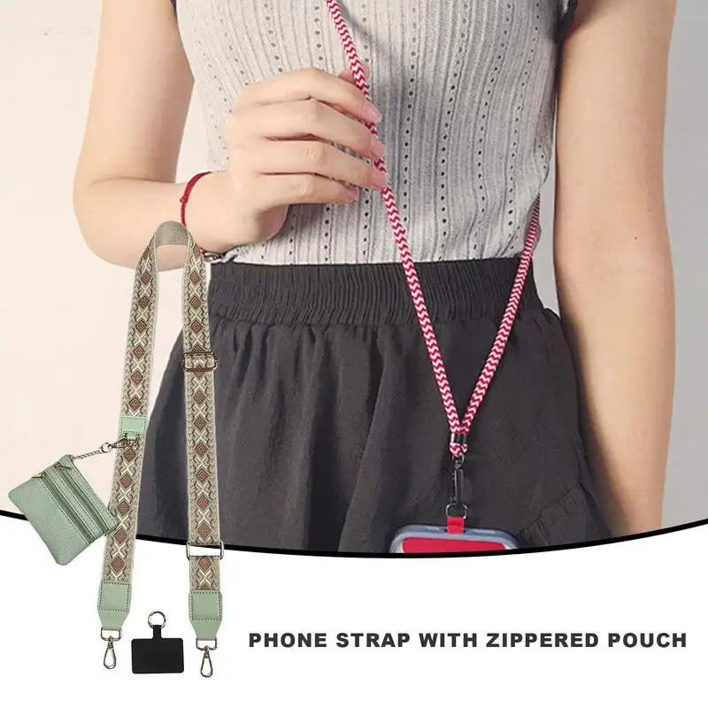 Adjustable Phone Wrist Strap Lanyard Adjustable Lanyard Sling Sling Phone String With Zipper Wallet Pocket For Walking Hiking