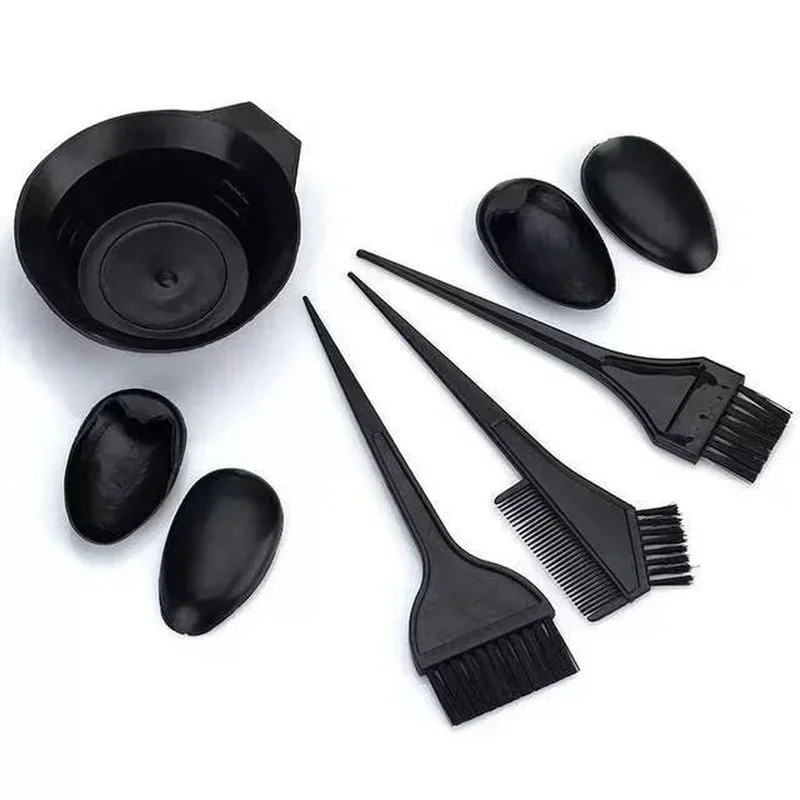 

4Pcs/Set Black Hair Dyeing Accessories Kit Hair Coloring Dye Comb Stirring Brush Plastic Color Mixing Bowl DIY Hair Styling Tool