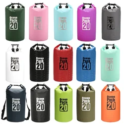PVC Waterproof Swimming Bag Dry Sack 2/3/5/10/15/20/30L Waterproof Floating Dry Gear Bags For Boating Fishing Rafting Swimming