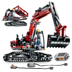 728 Piece Bricks Electric Excavator Tracked Dumper Car Set Technical City Model Building Block Toy For Boy Gifts