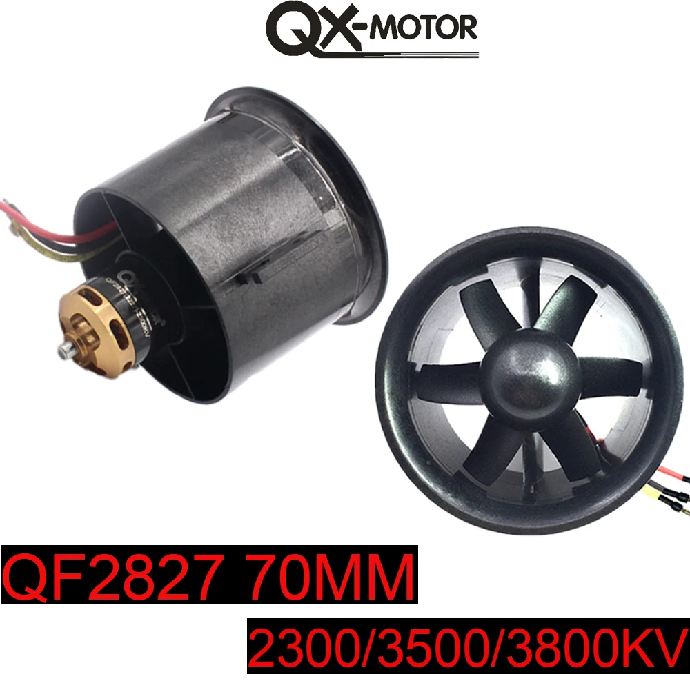 

70mm QX-MOTOR 6blade Ducted Fan Edf QF2827 Brushless Motor For RC Quadcopter Airplanes