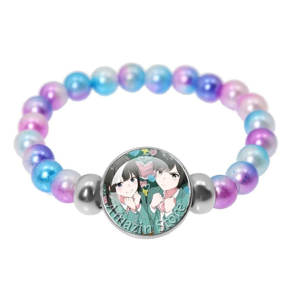 18mm Colorful Bracelet Anime I Want to End This Love Character Scallion Youxi Yesakura Meijiu Handmade Glass Fans Gift JD029
