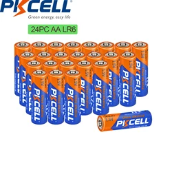 24PC PKCELL AA LR6 E91 AM3 MN1500  1.5V Alkaline Battery 3A AA Dry Batteries for Keyboards Clocks toy flashlight camera