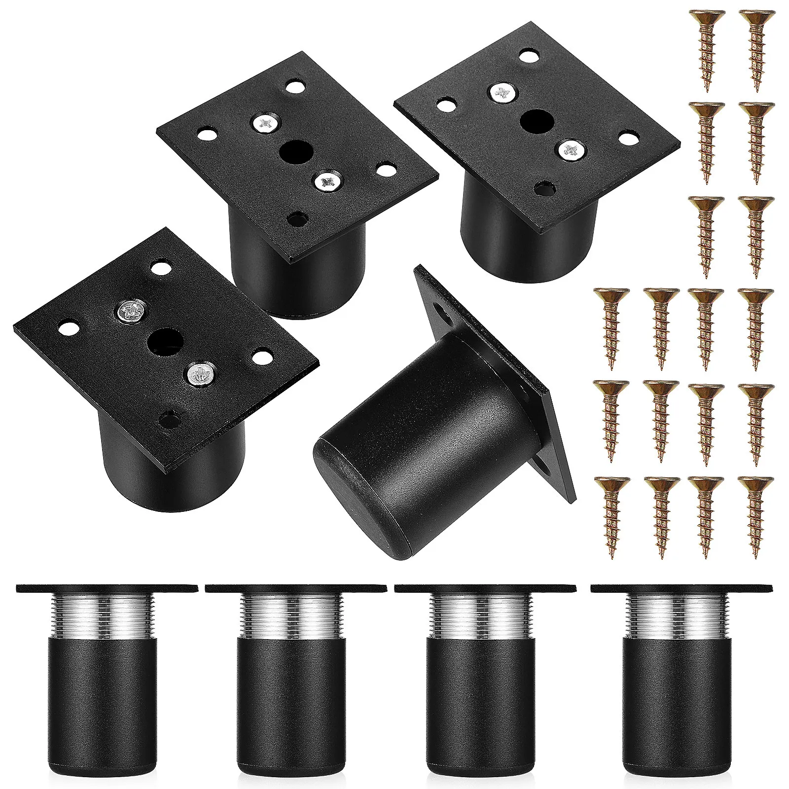 8Pcs Adjustable Furniture Feet Aluminum Alloy Heavy Duty Cabinet Riser for Sofa TV Stand Wardrobe Bed Desk DIY Furniture