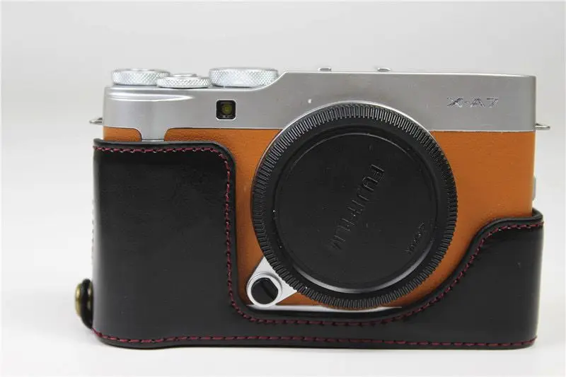 Camera Video Bag PU Leather Case Half Body Base Protector for Fujifilm x-a7 xa7 xa5 xa10 xa20 Protective Opening Bottom Cover