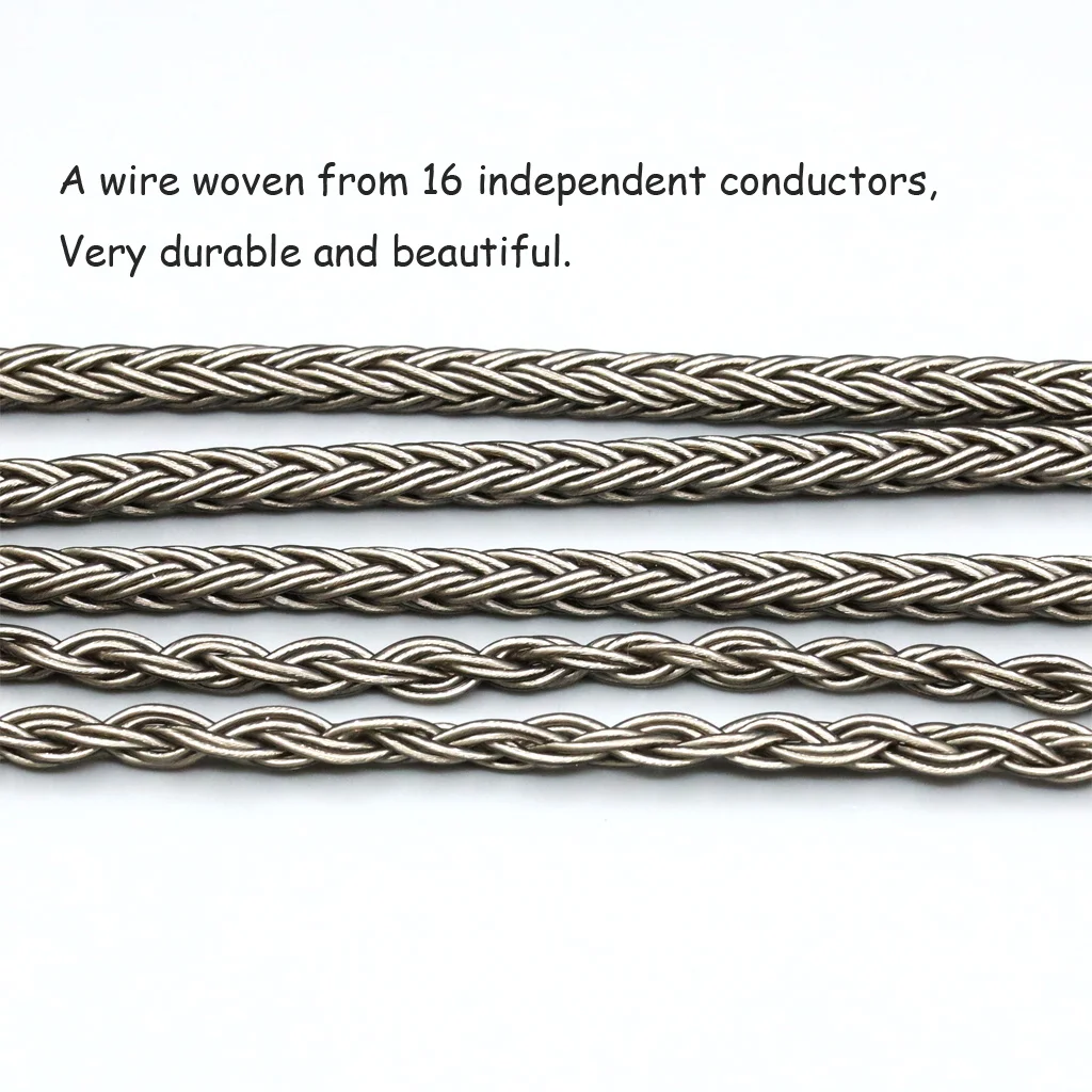 Cable de auriculares gris Chapado en plata de 16 núcleos para 1655CU 1695Ti 1670SS Acoustune HS 1695 Ti LN008855