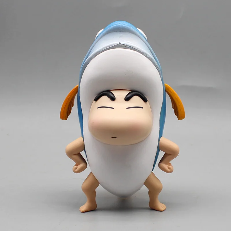 Gk Shark Suit Crayon Shin-Chan Periphery Cos Nohara Shinnosuke Cartoon Cute Doll Anime Desktop Model Ornament Toy Gift