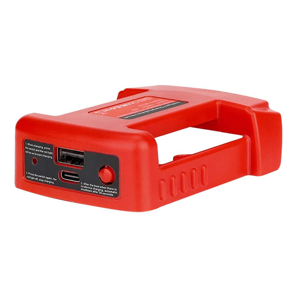 USB Power Bank r Adapter voor Makita/Dewalt/Milwaukee 18V Li-ion Batterij Rack Houder USB Type-C Uitgang Snelle Opladen Interface