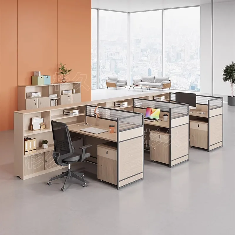 YJQ staff office desk and chair combination simple modern screen card seat office workstation computer desk
