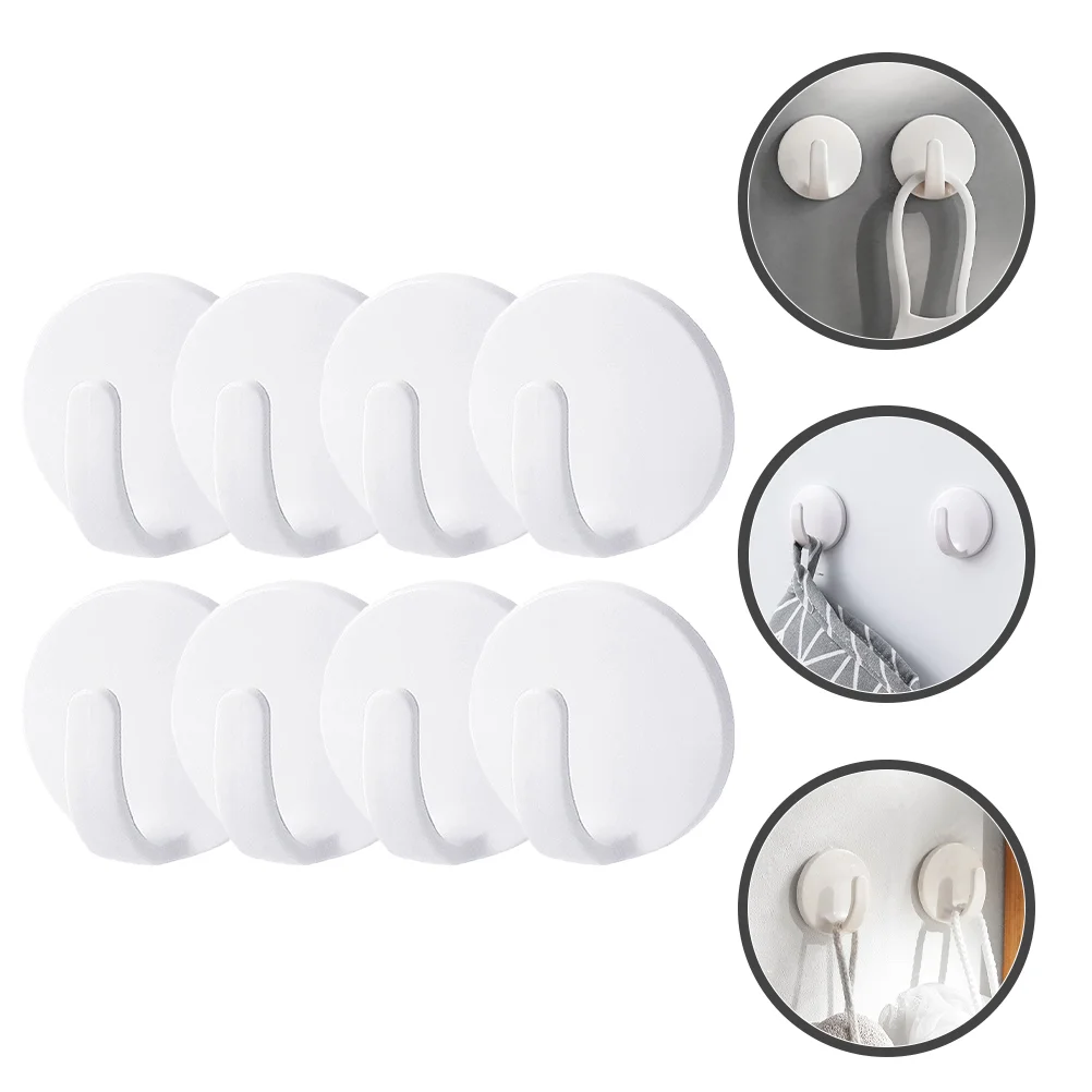 8 Pcs Magnet Magnetic Hook Strong Hooks up Self Adhesive Removable White Abs Coat