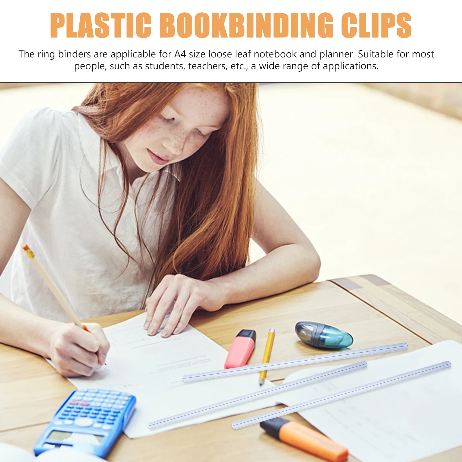 10 Pcs Plastic Bookbinding Clips Slide Binders Slides for Report Pull Rod Loose Leaf Rings Stationery Supplies