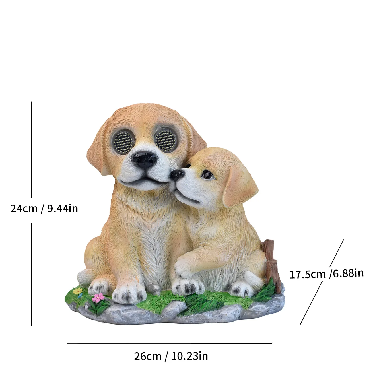 New animal solar ornaments outdoor yard garden Labrador creative breathing light decorations