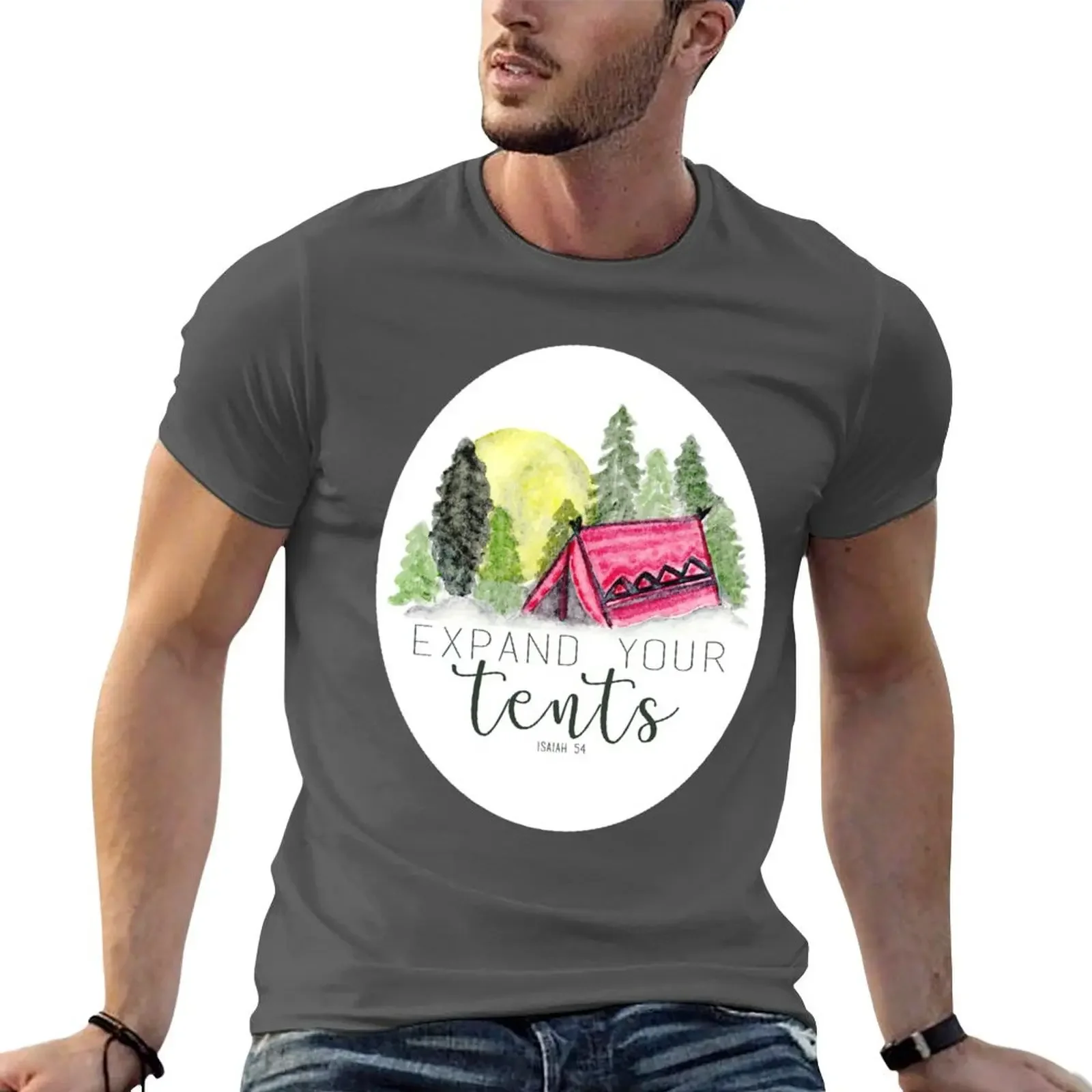 Espandi le tue tende-Isaiah 54:2-3 t-shirt grafica vestiti estivi camicie moda coreana magliette grafiche t-shirt per uomo