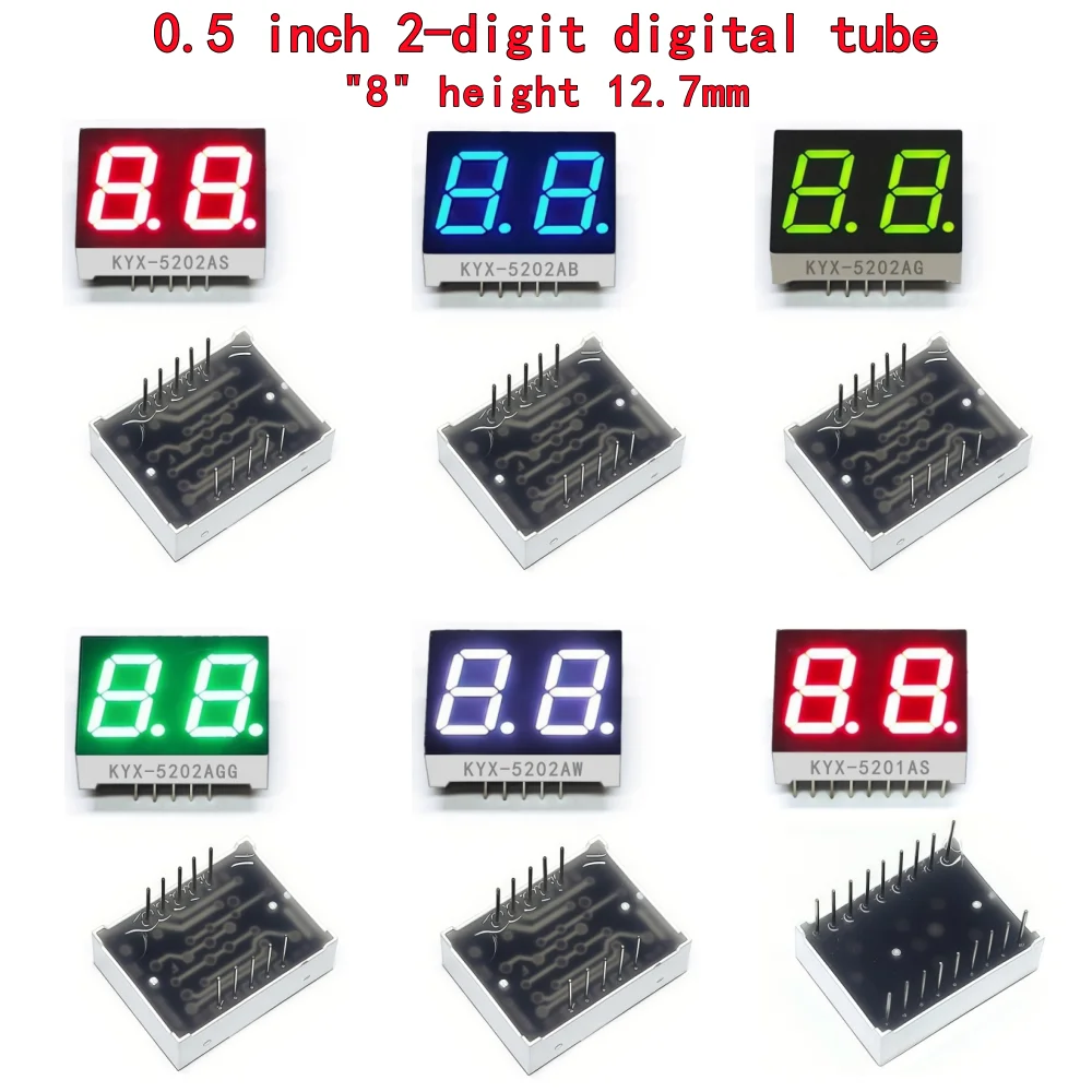 10PCS 0.5-inch 2-digit numeric tube 25mmX19mm digital display 