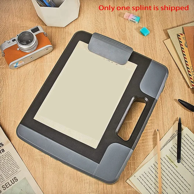 Black Clipboard With Storage Plastic Clipboard Storage Case With Handle Storage Construction Binder 14.4X12.1X2.44Inch