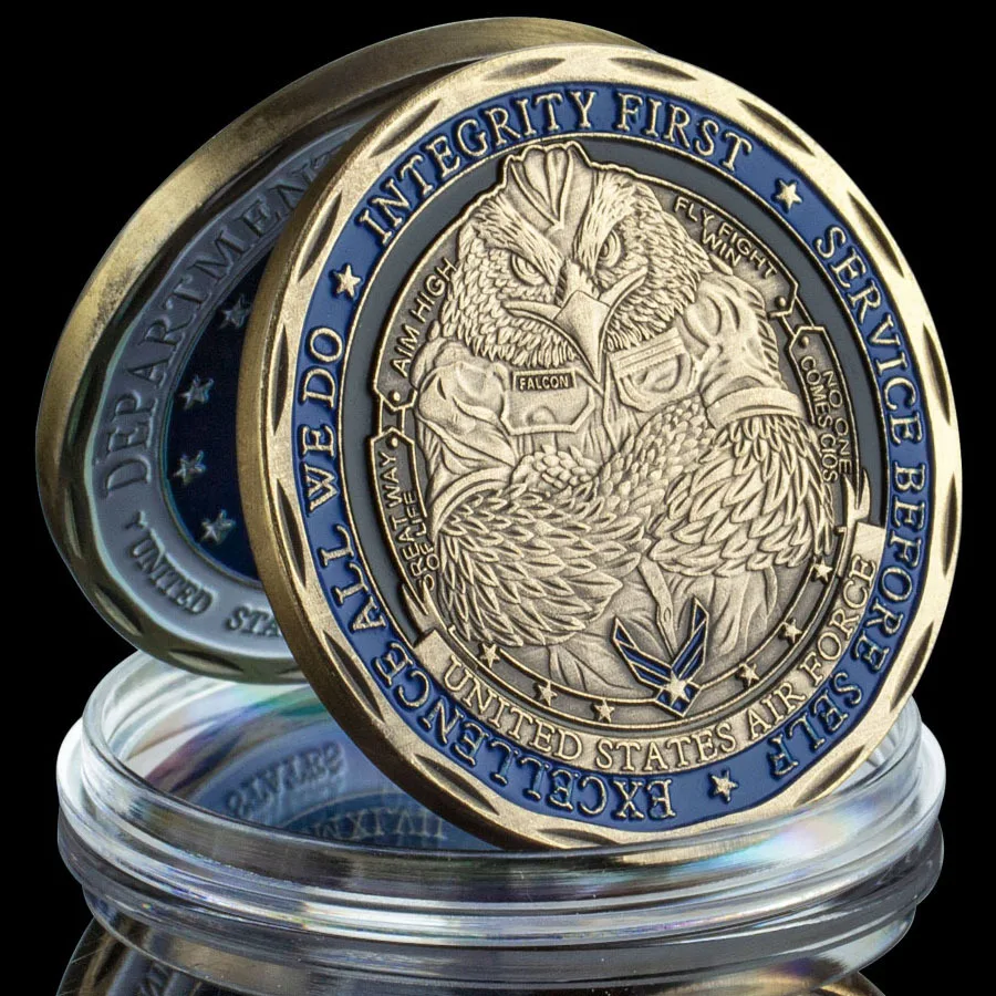 Military Coin Department of The Air Force Souvenir Challenge Coin Honor Coin Copper Plated Collectibles Commemorative Coin
