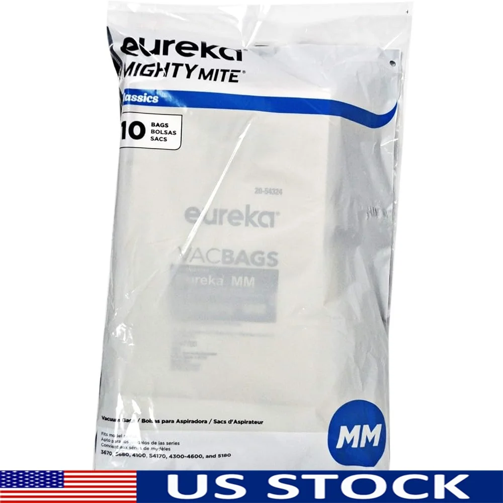 أكياس المكنسة الكهربائية المتوافقة مع خفيفة الوزن، 10 عبوات شديدة التحمل وعالية الكفاءة، يمكن التخلص منها باللون الأبيض