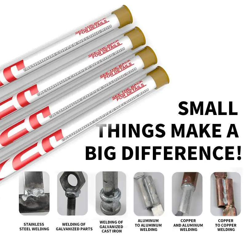 Saker Flux-Cored Welding Rods Aluminum Weld Wire Easy Melt Welding Rods For Aluminum Welding No Need Powder 10Pcs