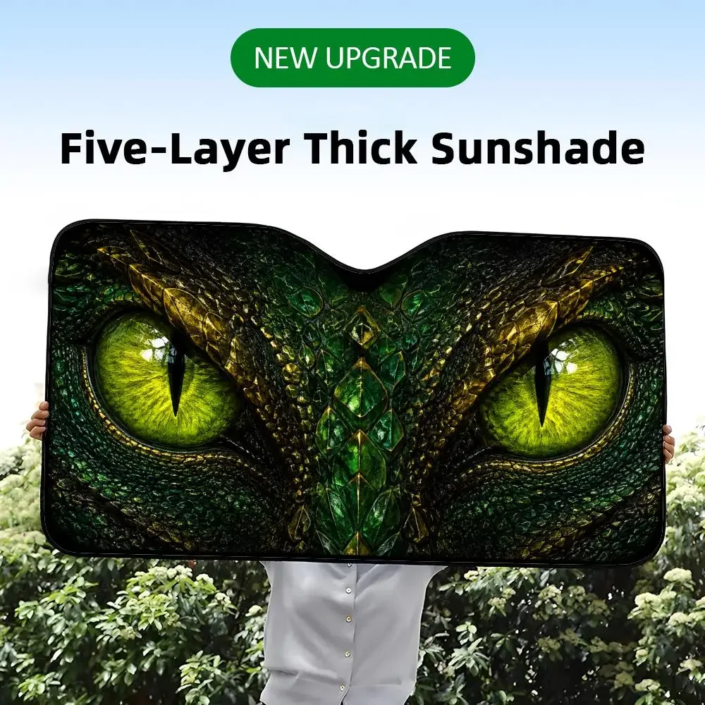 Niedliche Augen-Designs Sonnenschutz aus Aluminiumfolie für Windschutzscheiben mit reflektierendem UV-Schutz, Wärmeisolierung, faltbar, universelle Passform – Detail 9