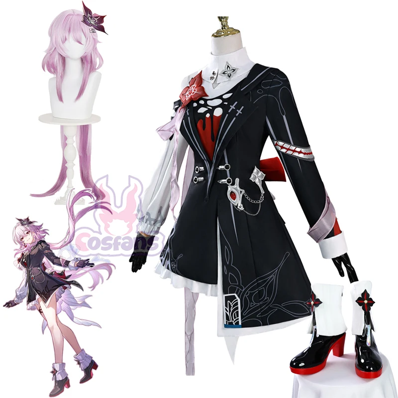 

Игра Honkai: Star Long Night Moon March Seven Парик Одежда Rail Long Night Moon Косплей Девушка Хэллоуин Карнавал Косплей