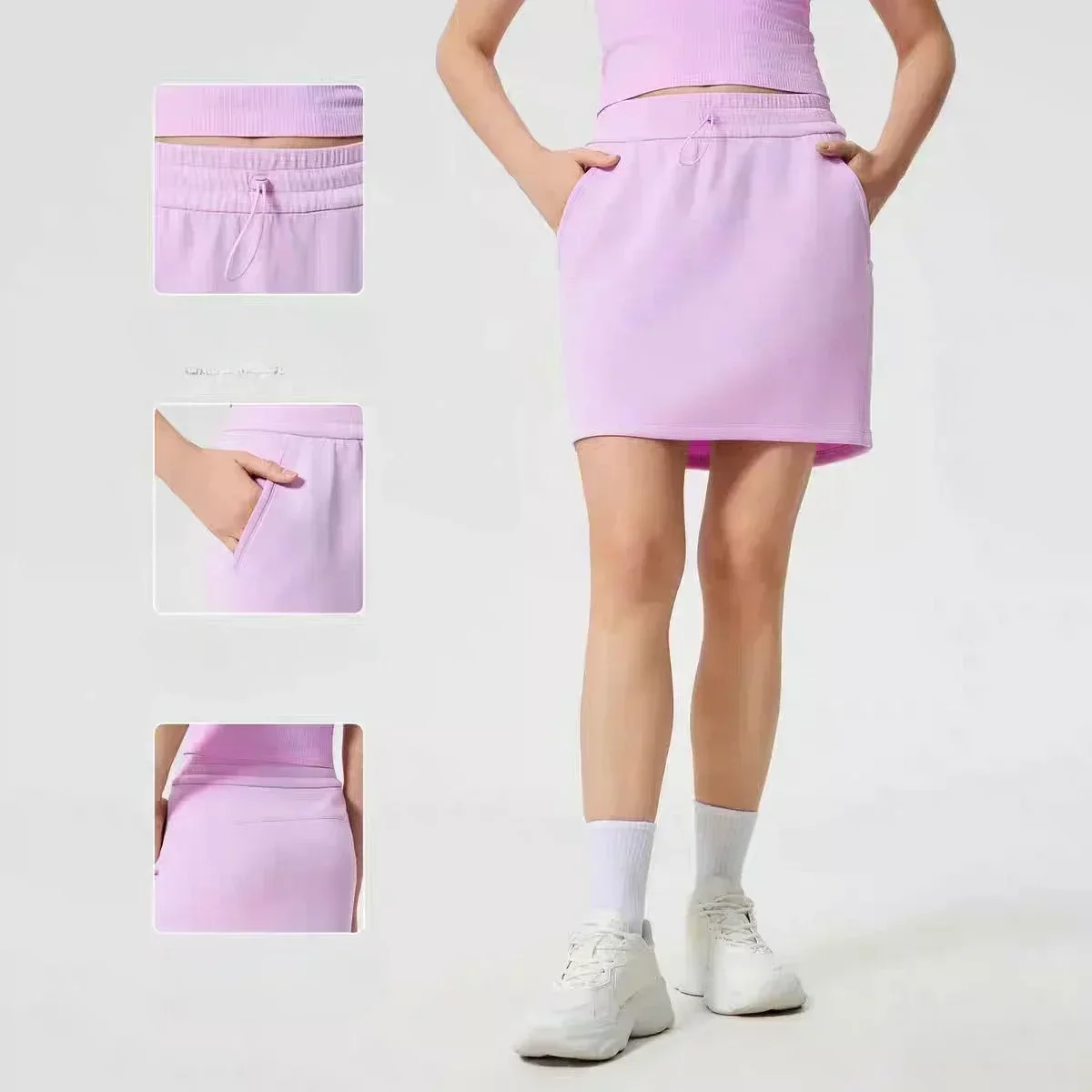 

Lemon New Summer High Waist Sports Shorts Skirt Women's Fitness Yoga Slimming Skirt Soft Skin-friendly All-match Tennis Skirt