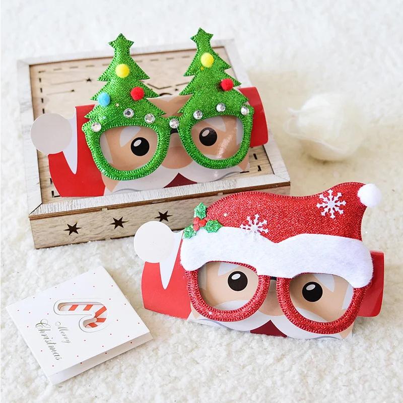 

Merry Christmas Glasses Frame Xmas Party Decorations Adult Kids Santa Claus Tree Elk Eyeglasses Photo Booth Props Navidad Gift