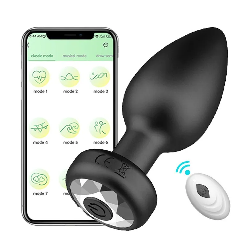 Vibrador Anal Bluetooth para Homens e Mulheres, Plug Anal, Massageador de Próstata, Masturbador Feminino, Dildo, Brinquedos Sexuais para Adultos, Controle Remoto, Gay