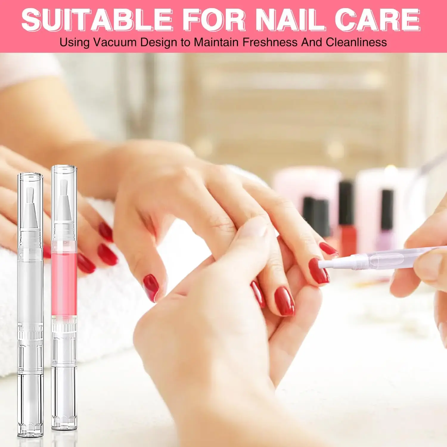 6pcs 3ml/5ml Nail Oil Pencil Empty Cuticle Travel Transparent Twist Pens With Brush Tip For Nail Oil