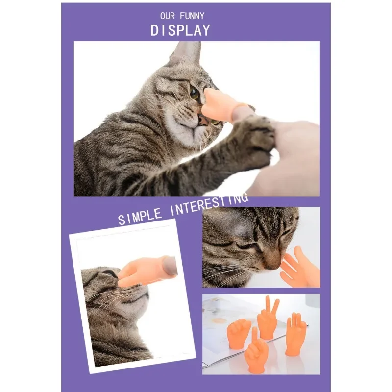 New Cat Finger Creative Pet Teasing Toy  Stretchable High Elasticity Cat Gloves Fake Scissors Hand Finger Teasing Cat Toy