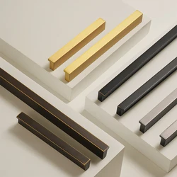 SAILANKA Brass Furniture Long Handles Modern Nordic Wardrobe Dresser Cupboard Square Cabinet Drawer Guarda Roupa Pulls Knobs