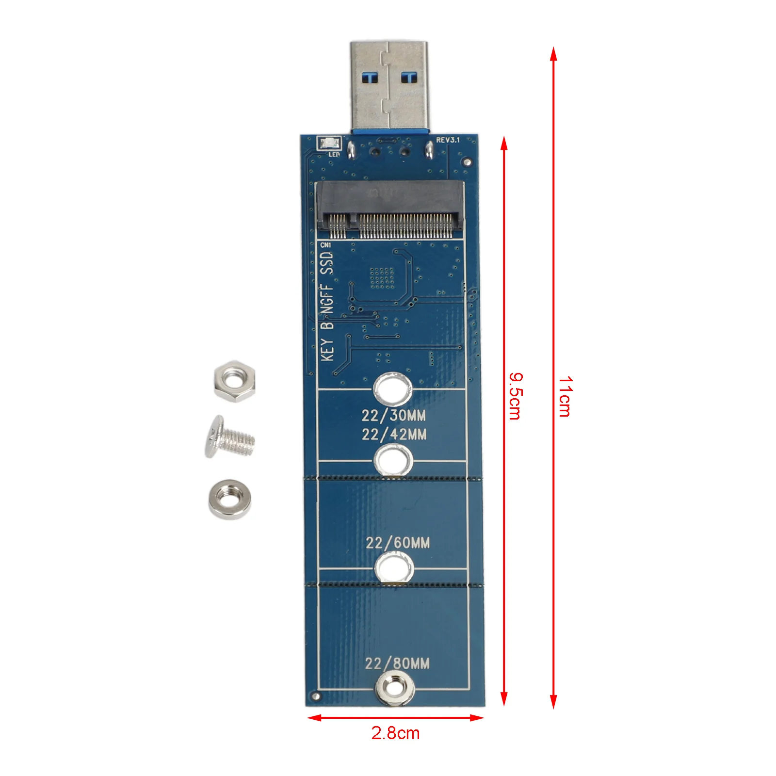 Artudatech M.2 to USB Adapter SATA Protocol Support 2230 2242 2260 2280 for Windows MAC OS