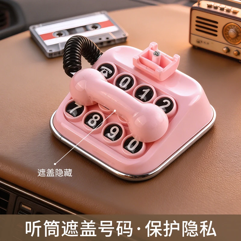 FOR AUDI Parking Number Plate, Creative Car Moving Sign, Car Phone Number Sign, Hidden Number Design, Car Interior Decoration