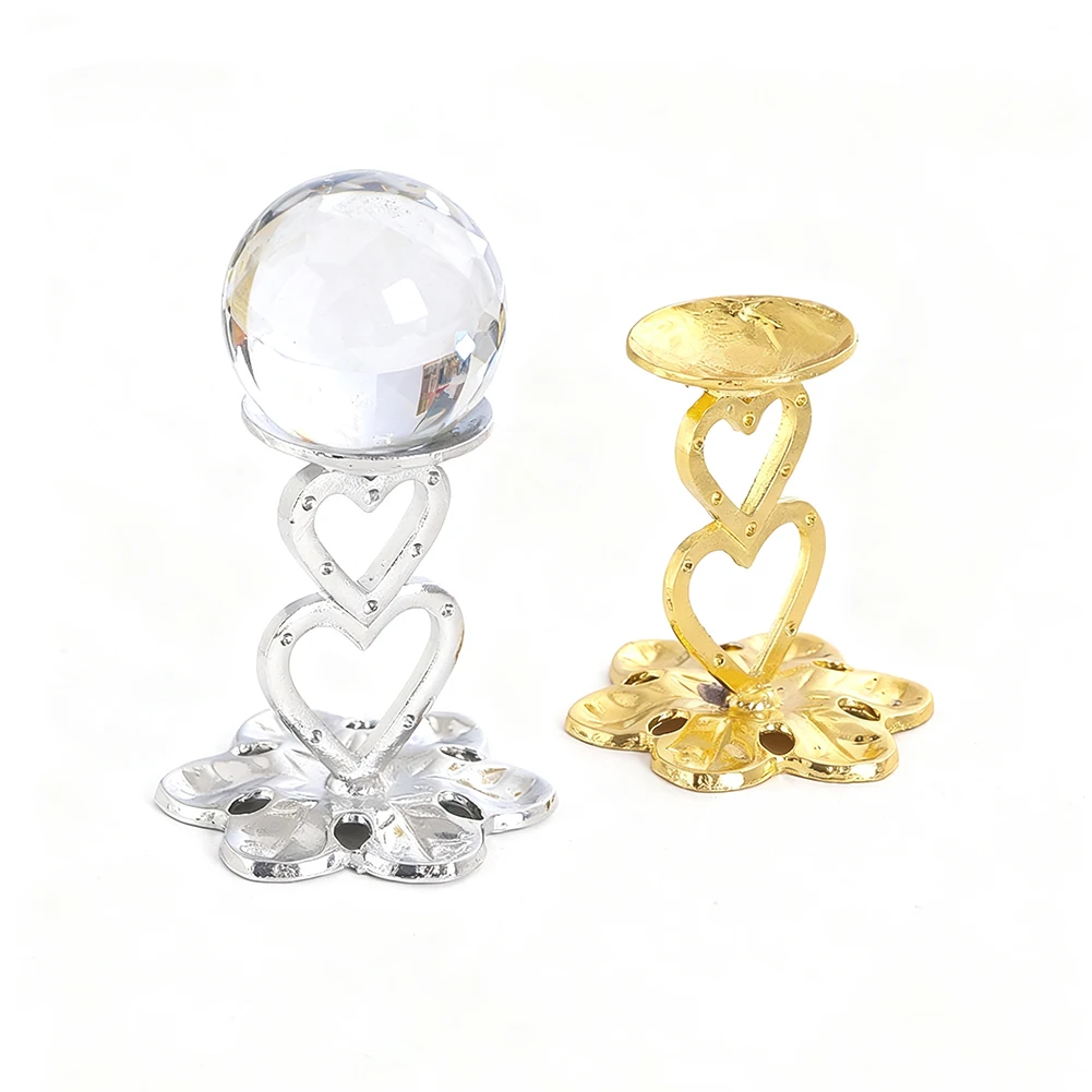 Metal Crystal Ball Stand Figurines Miniature Globe Stone Lensball Sphere Support Rack Display Holder Base Photography Prop Decor