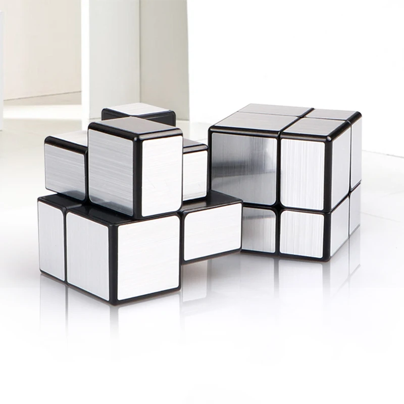 New Qiyi 3x3 Magic Mirror Cube Puzzle 3x3x3 2x2 Silver Gold Stickers Speed Cubes Professional Learning Toys For Children Gift