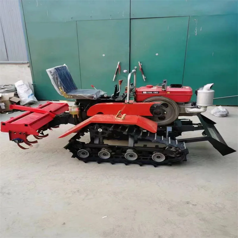 Small Crawler Micro Ploughing Machine Agricultural Shed Tiller Factory Direct Supply