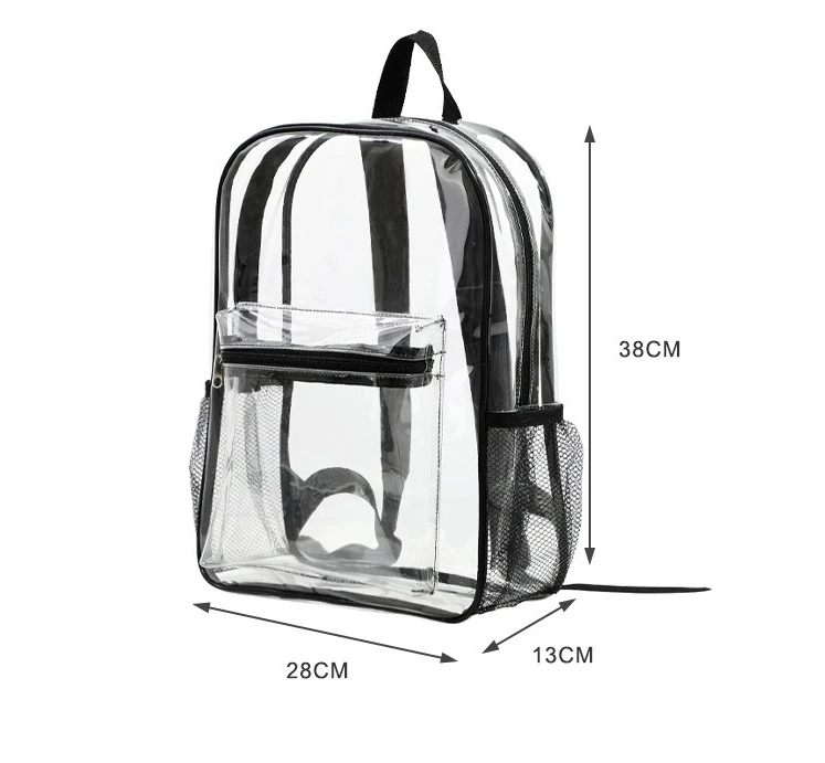 New Fashionable PVC Transparent Backpack, Casual Waterproof Student Schoolbag, Multi-functional Large-capacity Travel Backpack
