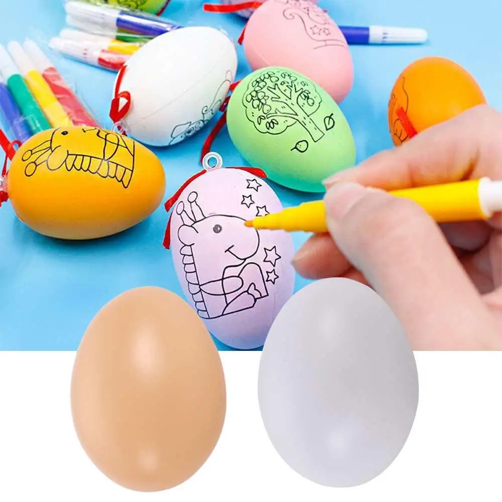 10Pcs/set for Chick Simulation Hen Painting Breeding Party Supplies Artificial Eggs Fake Eggs Educational  Easter  Egg