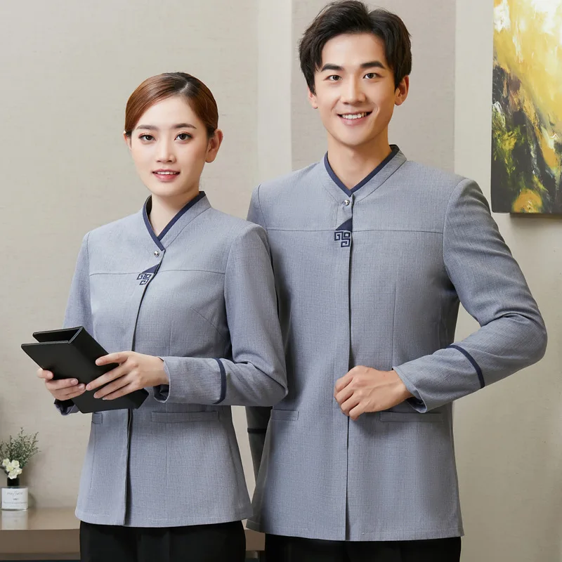 

Uniform Long Sleeve Autumn and Winter Clothes Female Hotel Customer Service Waiter Workwear Property Cleaning P