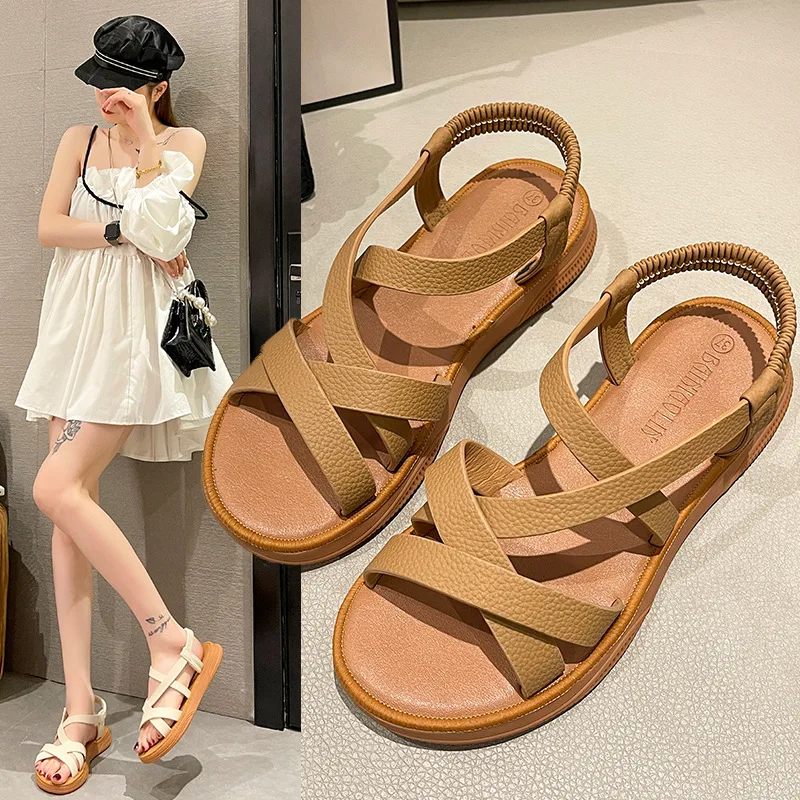 Sandals Women New Summer Fairy Style Flat Shoes Roman Shoes Students Retro Simple Women's Shoes