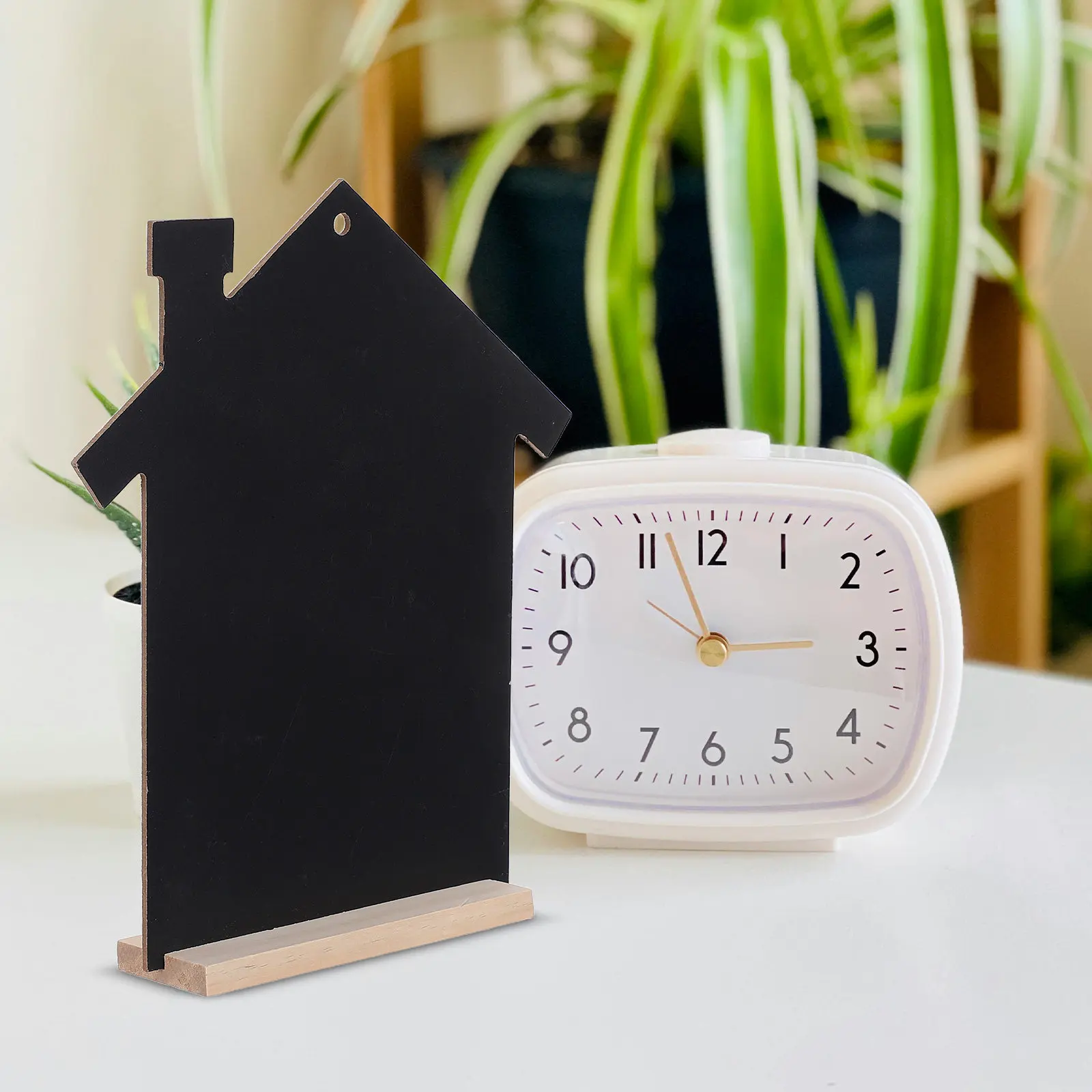 5Pcs Natural Wood Shape Erasable Chalkboard Signs Tabletop Message Board for Food Labels Parties Restaurants Kitchen