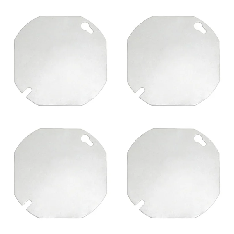 SYW-4 Packs Octagon Electrical Box Cover, Galvanized Steel Metal Junction Box Covers, Outlet Box Cover For Octagonal Box