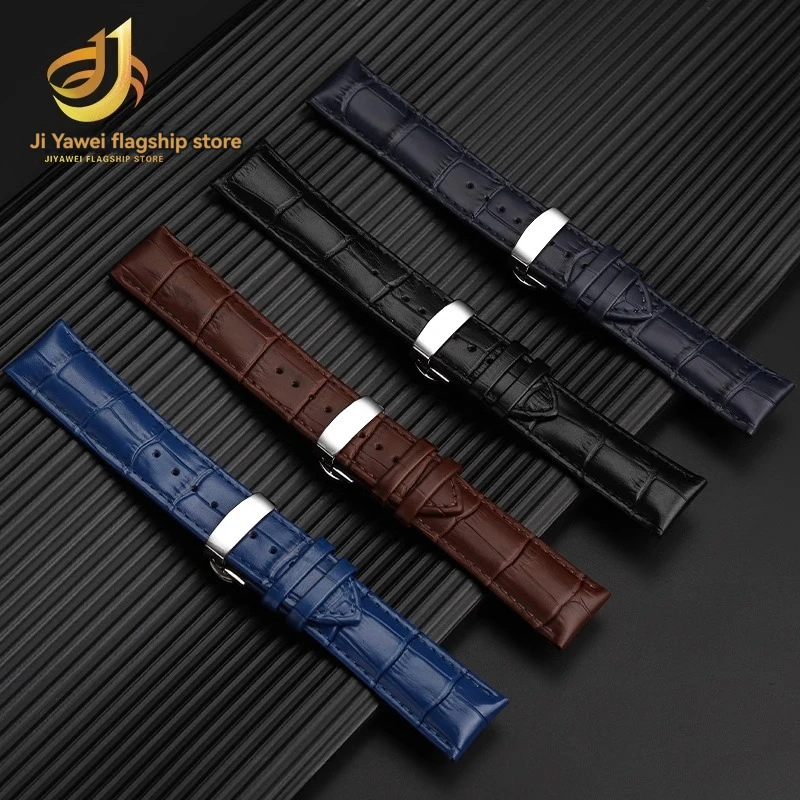 For Zenith DEFY Pilot Series 29.2430 Bronze Flying Cowhide Leather Watchband Men\'s Calfskin Watch Chain Strap Brown Blue 23mm