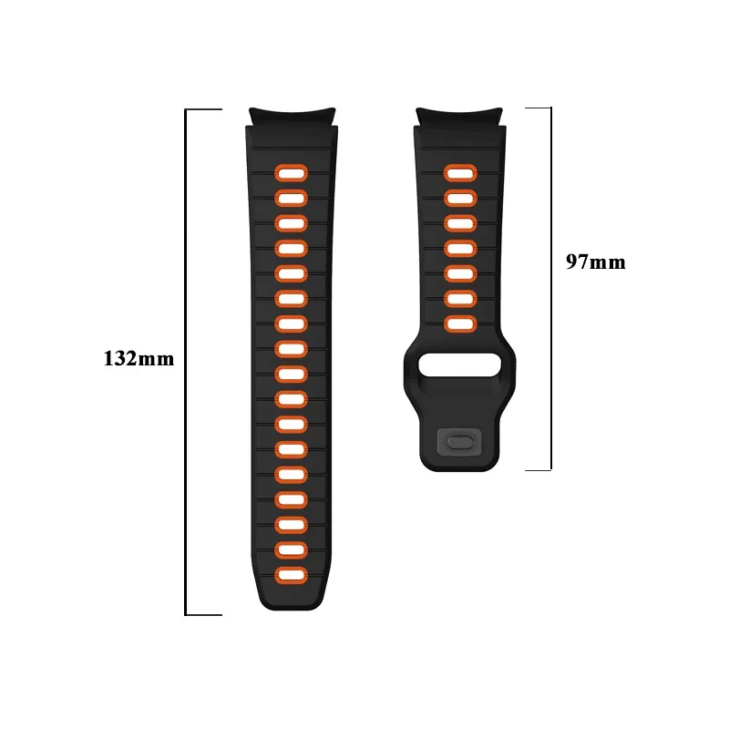 Official strap for Samsung Galaxy Watch 6 classic 43mm Black Orange strap for Samsung Galaxy Watch 5 Pro 45mm Watch 4 40mm 44mm